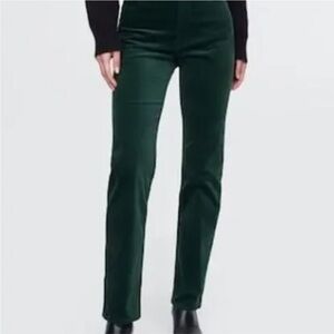 GAP Dark Green velvet Straight Leg Women's Pants